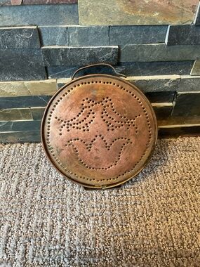 Vintage Copper punched Round Wall Pocket Pfaltzgraff 6.5”